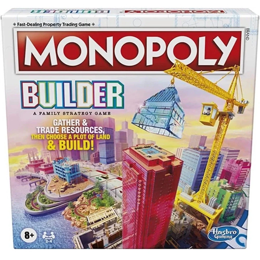 Monopoly Builder Board Game Kids Family Strategy Game Hasbro Stack Sealed New